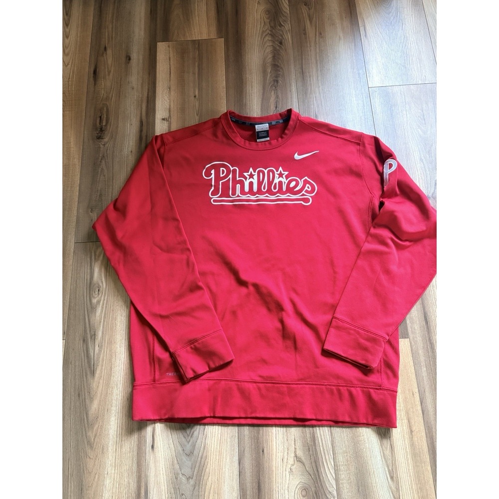 Nike Philadelphia Phillies Sweatshirt Men's XL Red Therms-Fit Baseball